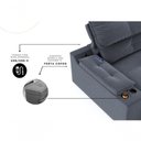 Ver imagem 5 de Sofá com Chaise Santiago 4 Lugares Retrátil e Reclinável 230cm Grafite Linho