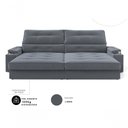 Ver imagem 3 de Sofá com Chaise Santiago 4 Lugares Retrátil e Reclinável 230cm Grafite Linho