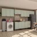 Ver imagem 1 de Cozinha Completa Iluminata 12 Portas 3 Gavetas 100% Mdf Mint/ébano - Genialflex