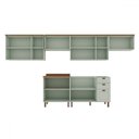 Ver imagem 3 de Cozinha Completa Iluminata 12 Portas 3 Gavetas 100% Mdf Mint/ébano - Genialflex