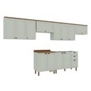 Ver imagem 2 de Cozinha Completa Iluminata 12 Portas 3 Gavetas 100% Mdf Mint/ébano - Genialflex