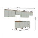 Ver imagem 4 de Cozinha Completa Iluminata 12 Portas 3 Gavetas 100% Mdf Mint/ébano - Genialflex