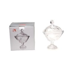 Bomboniere Centro Mesa Decorativo Potiche Vidro Porta Doces Balas Baleiro Cozinha Sala Casa 23,5cm - 1