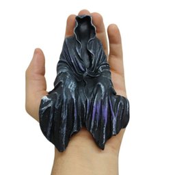 Exu Protetor Capa Sentado Sem Rosto Cinza 15 cm Resina - 4