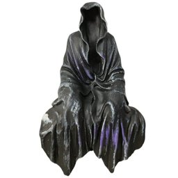 Exu Protetor Capa Sentado Sem Rosto Cinza 15 cm Resina - 1