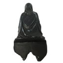 Ver imagem 2 de Exu Protetor Capa Sentado Sem Rosto Cinza 15 cm Resina