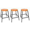 Ver imagem 1 de Kit 3 Bancos Banqueta Bar 55cm Empilhavel Para Lanchonete Mesa Cozinha Laranja