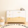 Cômoda Infantil Safari com 4 Gavetas e 2 Portas - Branco/Natural - 1
