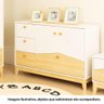 Cômoda Infantil Safari com 4 Gavetas e 2 Portas - Branco/Natural - 6