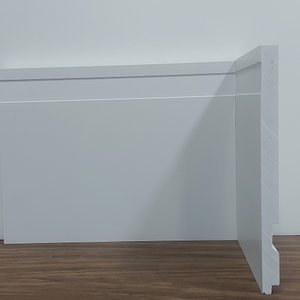Rodapé de Poliestireno 15cm de Altura Branco Frisado por Metro - Formix 3d