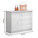 Ver imagem 5 de Conjunto Infantil Aurora Branco/branco: Berço Aurora + Kit Rodízios + Cômoda Aurora + Guarda-