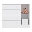 Ver imagem 7 de Conjunto Infantil Aurora Branco/branco: Berço Aurora + Kit Rodízios + Cômoda Aurora + Guarda-