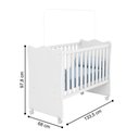 Ver imagem 4 de Conjunto Infantil Aurora Branco/branco: Berço Aurora + Kit Rodízios + Cômoda Aurora + Guarda-