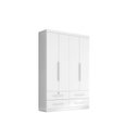 Ver imagem 2 de Guarda Roupa Solteiro Maximus Plus 4 Portas de Bater 4 Gavetas Branco/Absoluto