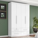 Ver imagem 1 de Guarda Roupa Solteiro Maximus Plus 4 Portas de Bater 4 Gavetas Branco/Absoluto