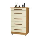 Ver imagem 2 de Cômoda para Quarto 5 Gavetas 1 Gaveta com Chave Emas Bege/Mel/Pérola