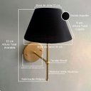 Ver imagem 3 de Kit 2 Arandelas de Parede Clássica Alumínio com Cúpula Tecido Algodão Ref 16