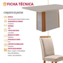 Ver imagem 7 de Mesa de Jantar Isadora 180cm Tampo MDF Vidro Canto Copo com 6 Cadeiras Lorena