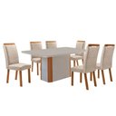 Ver imagem 1 de Mesa de Jantar Isadora 180cm Tampo MDF Vidro Canto Copo com 6 Cadeiras Lorena
