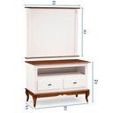 Ver imagem 4 de Rack com Painel para Sala 120cm Pés Luis Xv 2 Gavetas e Nicho Linz Móveis - Branco/imbuia Glazer