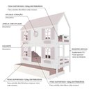 Ver imagem 4 de Treliche Casinha Bela com Coração 4 Janelas Venezianas - Madeira Maciça Branco/rosa | Megamobilia