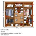 Ver imagem 3 de Guarda Roupa Casal 6 Portas com Espelho Rest 273 cm Cinamomo Zanz
