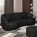 Ver imagem 2 de Sofá Decorativo com Almofadas 3 Lugares 288cm Tressê Zion M22 Sintético Preto - Mpozenato