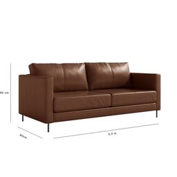 Sofá de Couro 2 Lugares Zeus YesCasa 2,00 cm - 5