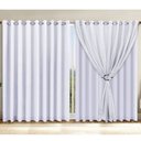 Ver imagem 1 de Cortina Linho Branco 5,40x2,60 C/ Forro Microfibra