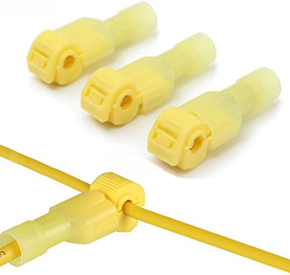 100un Conector Derivação T Amarelo 4 a 6mm Emenda Rápida - 6