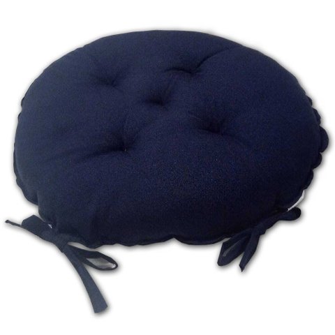 Assento Para Cadeira Almofada Futon 40x40 Redondo Azul Marinho
