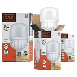Lâmpada Led Luz Branca Alta Potência 25w Black+decker 6 Pçs - 2 Lâmpada Led Luz Branca Alta Potência 25w Black+decker 6 Pçs - 2
