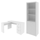 Ver imagem 2 de Conjunto Mesa de Canto com Armário de Escritório 2 Peças Branco