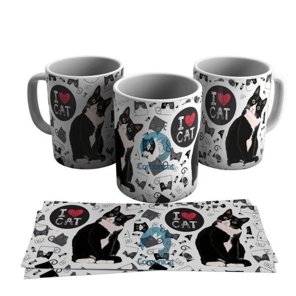 Caneca Personalizada I Love Cat - Caneca Para Gateiros - 1