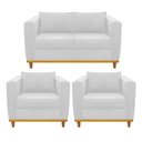 Ver imagem 1 de Kit Sofá 2 Lugares e 2 Poltronas Europa Suede Branco - Am Decor