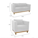 Ver mais imagens de Kit Sofá 2 Lugares e 2 Poltronas Europa Suede Branco - Am Decor