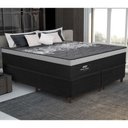 Ver imagem 1 de Cama Box Conjugado King com Colchão 193x72x203 Black Night Gazin Cr35354 Preto Cinza