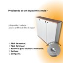 Ver imagem 5 de Multiuso Organizador Dispensinha Despensa em Mdf 20cm Branco/amadeirado.