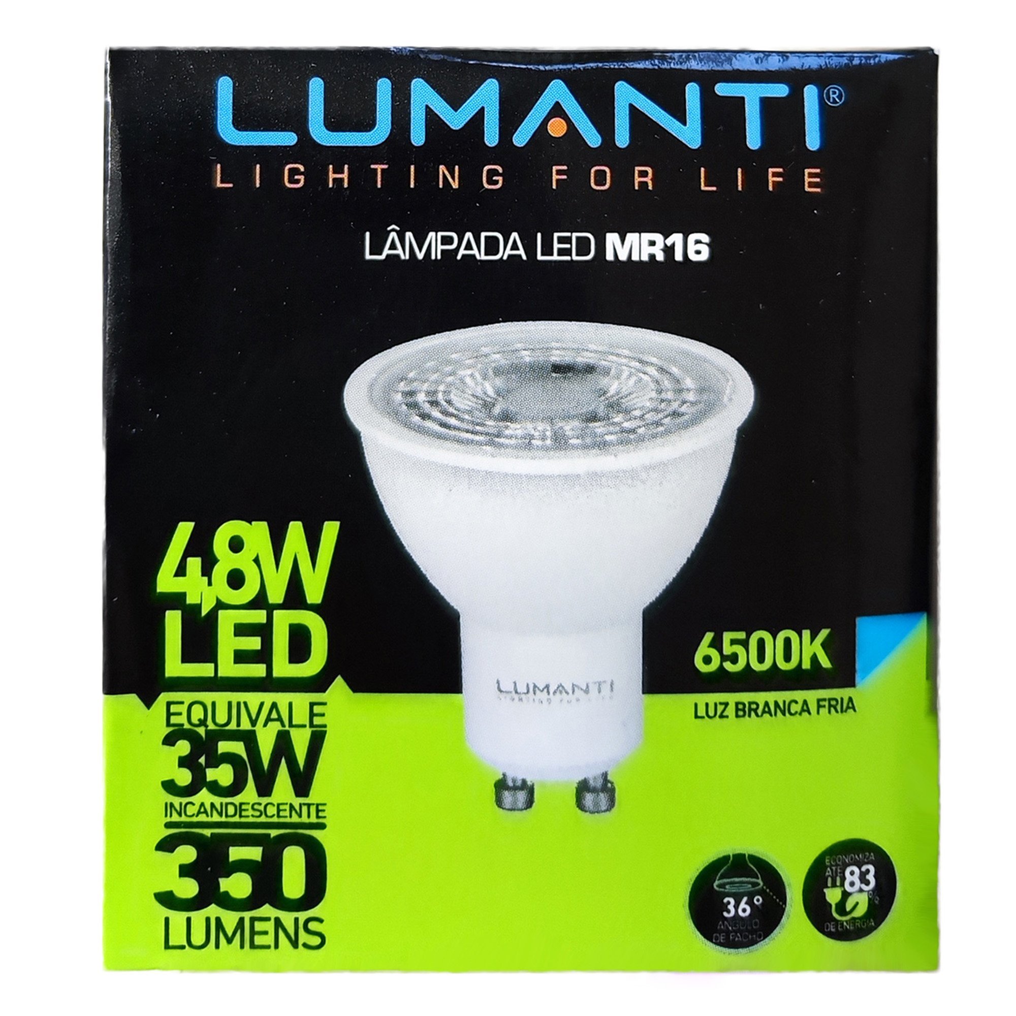 Lâmpada Dicroica LED GU10 6500K Branca Fria MR16 127-220V - 3