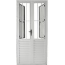 Ver imagem 2 de Porta de Abrir 2 Folhas com Postigo Alumínio Branco - 210x120