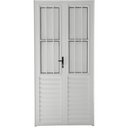 Ver imagem 1 de Porta de Abrir 2 Folhas com Postigo Alumínio Branco - 210x120