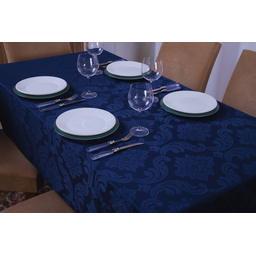 toalha de mesa quadrada 4 lugares tecido jacquard 1,35x1,50:azul marinho - 1
