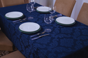 Ver imagem 1 de toalha de mesa quadrada 4 lugares tecido jacquard 1,35x1,50:azul marinho