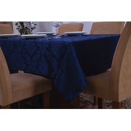 toalha de mesa quadrada 4 lugares tecido jacquard 1,35x1,50:azul marinho - 2