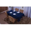Ver imagem 3 de toalha de mesa quadrada 4 lugares tecido jacquard 1,35x1,50:azul marinho