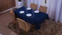Ver imagem 3 de toalha de mesa quadrada 4 lugares tecido jacquard 1,35x1,50:azul marinho