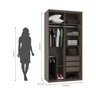 Guarda-Roupa Modulado Solteiro 1,20m 2 Portas de Correr com Espelhos 3 Gavetas Reflecta MDF Attuale - 4