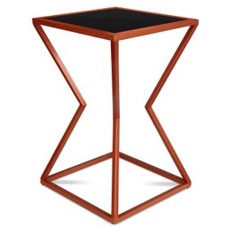 Mesa de Canto Lateral Alta Quadrada para Sala Austria - Cobre Preta - 6