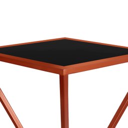 Mesa de Canto Lateral Alta Quadrada para Sala Austria - Cobre Preta - 5