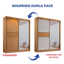 Ver imagem 2 de Guarda Roupa Atenas Ripado 100% MDF com Espelho D Doro